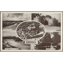 Multiview, Arundel, Sussex, 1954 - Postcard