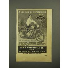 1948 Jawa Motorcycle Ad - New Kind of Motorcycling