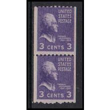 851 3c Thomas Jefferson Average MNH Pair K4799
