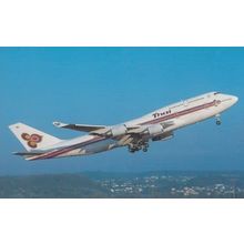 Boeing 747-4D7 HS-TGO Plane of Thai Airways at Zurich Swiss Airport Postcard