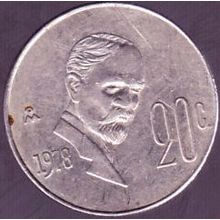 1978 Mexico 20 Centavos Coin