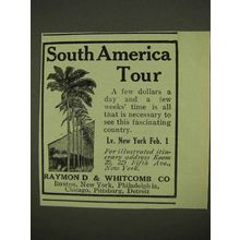 1911 Raymond & Whitcomb Cruise Ad - South America