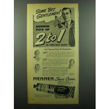 1945 Mennen Shave Cream Ad - Some Bet, Gentlemen