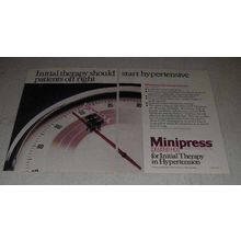 1983 Pfizer Minipress Ad - Initial Therapy Hypertensive