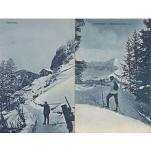 Adelboden Skiing 2x Old 1909 Alpine Ski Switzerland Postcard s