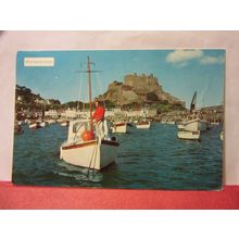 MONT ORGUEIL CASTLE, GOREY, JERSEY.. used vintage postcard 1972 pm =