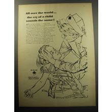 1957 Red Cross Ad - All over the world.. the cry of a child sounds the same