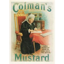 Queen Victoria Colmans Mustard Old Poster Advertising Postcard