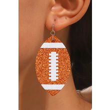 Grapefruit Orange Sequin Rugby Drop Earrings