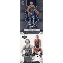 STEPHEN CURRY & RICK BARRY AUTO 2022/07 GOLDEN STATE WARRIORS HOF WORLD CHAMPION