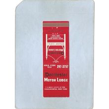 New York Poughkeepsie Matchcover Dorchester Motor Lodge Rt 9 South Rd w/Se~2217