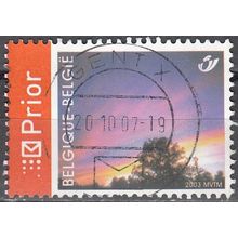 Belgique 2004 Michel 3359 O Cote (2008) 0.50 € Timbre de deuil Coucher du soleil