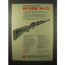1975 Ruger M-77 Rifle Ad - The Performance Rifle