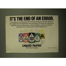 1987 Liquid Paper Ad - It's the End of An Error