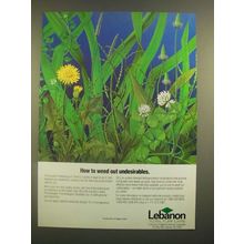 1988 Lebanon Herbicide Products Ad - How to Weed Out Undesirables