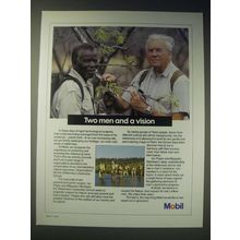 1989 Mobil Oil Ad - Two men and a vision