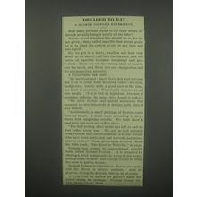 1913 Postum Drink Ad - Dreaded to eat