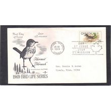 FDC Rose Craft 25c Hermit Thrush (Cachet-Typed/A) CV41429