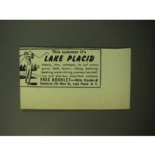1950 Lake Placid Chamber of Commerce Ad - This summer it's Lake Placid