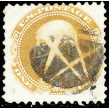 112, Used 1¢ With Negative Star Fancy Cancel Cat $140.00++ - Stuart Katz