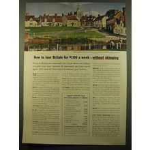 1961 British Travel Association Ad - How to tour Britain for $100 a week