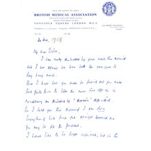 Derek Stevenson British Medical Association WW2 Far East Doctor Signed Letter