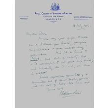 Dr James Paterson Ross Historic Royal Surgeon To Queen Elizabeth II Hand Signed
