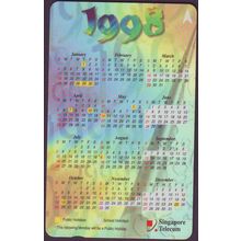 Calendar(93,94,95,96,98) S'pore $5Telephone Card (Used)
