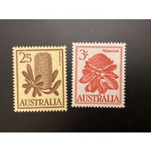 ICOLLECTZONE Australia 329-330 VF hinged flowers