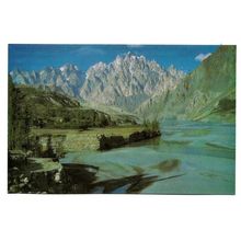 Postcard Pakistan Northern Kashmir Passu Valley river mountains unposted 1970s ?