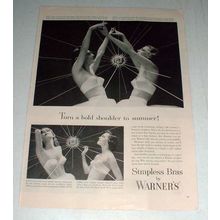 1956 Warner's Strapless Bra Ad - #2051 2065 1347 & 1084