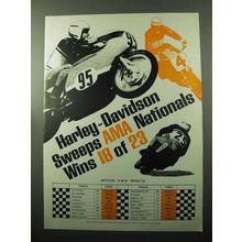 1969 Harley-Davidson Motorcycles Ad - Sweeps AMA