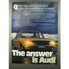 1974 Audi 100LS Ad - When Weather At Its Worst