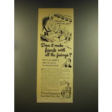 1937 Fleischmann's Distilled Dry Gin Ad - Does it make friends with