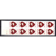 2814a 29c Love Very Fine MNH Pane/10 P# A11111 L01294