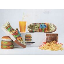 Cobra Burger Pair Of Trainers Snake Print Skateboard Shoes Postcard