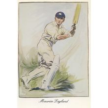 Maurice Leyland Yorkshire England Cricket Team Painting Postcard