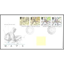 1991 GB FDC - Maps - Typed Address