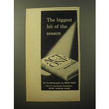 1960 Random House Book Advertisement - Act One by Moss Hart