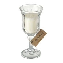 Pair of Honey Scented Wine Glass Candle, Cream Coloured, Naturally Scented