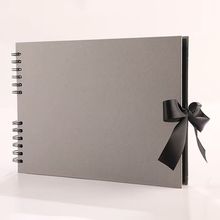 Woodside Home Living Ribbon Tie Scrap Book Style Photo Album 29cm x 21.5cm - Gre