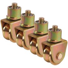 Skelang 4 Pcs Sliding Gate Wheels, 2.5" V Groove Caster with 360-Degree Rotation
