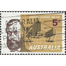 AUSTRALIA, AIR, Lawrence Hargrave 1850-1915, yellow 1965, 5d, #4