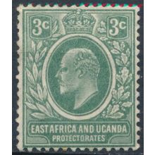 KEVII: 3c - East Africa & Uganda 1907 - NM H - SG 35