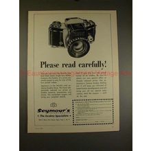 1963 Ihagee Exakta Camera Ad - Please Read Carefully!!