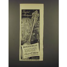 1949 Frank M. Whiting Botticelli Silverware Ad - Inspired Masterpiece