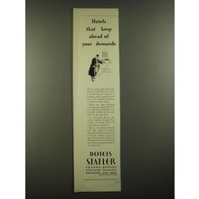 1930 Hotels Statler Ad - Hotels that keep ahead of your demands