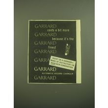 1945 Garrard Automatic Record Changer Ad - Garrard costs a bit more because