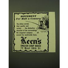 1950 Keen's English Chop House Ad - Different for half a century