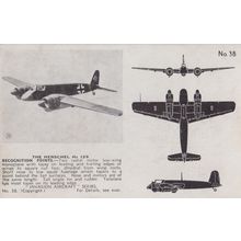 Henschel HS 129 German WW2 Bomber Plane Aircraft Recognition Postcard
